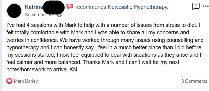 Newcastle Hypnotherapy Anxiety Treatment Review